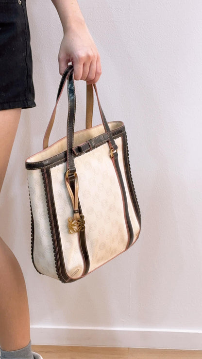 Loewe Off White Laced Anagram Vertical Tote