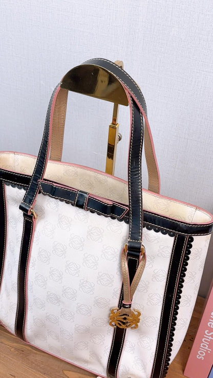 Loewe Off White Laced Anagram Vertical Tote