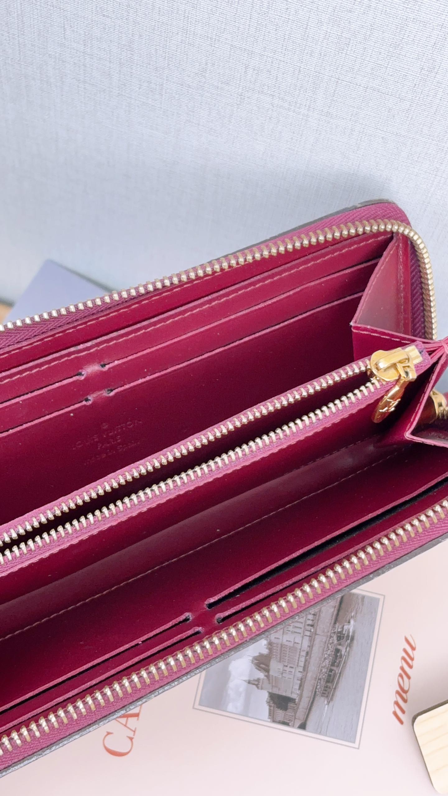 LV Purple Vernis Clemence Wallet