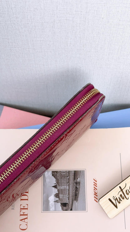 LV Purple Vernis Clemence Wallet