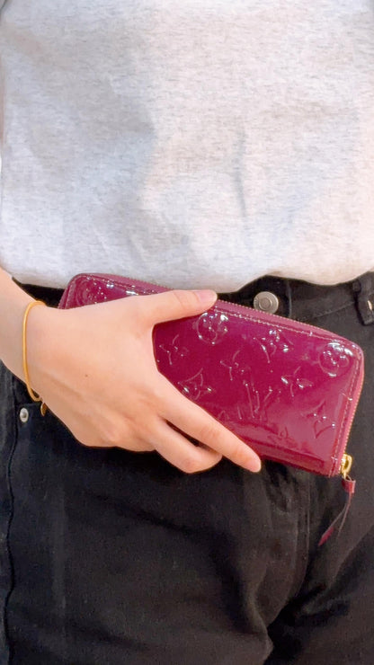 LV Purple Vernis Clemence Wallet