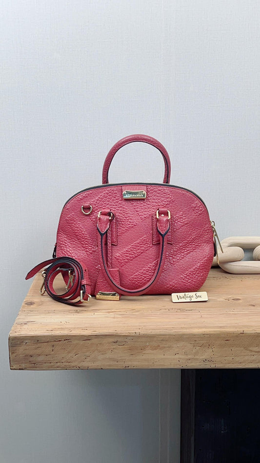 Burberry Burgundy Ordnard Bowling Bag