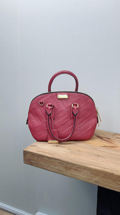 Burberry Burgundy Ordnard Bowling Bag