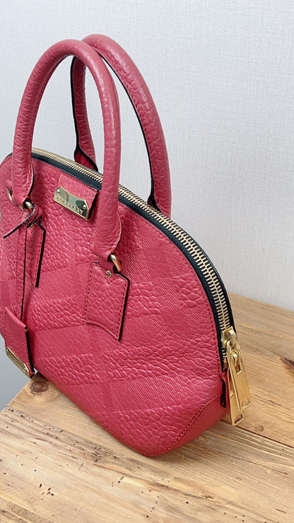 Burberry Burgundy Ordnard Bowling Bag