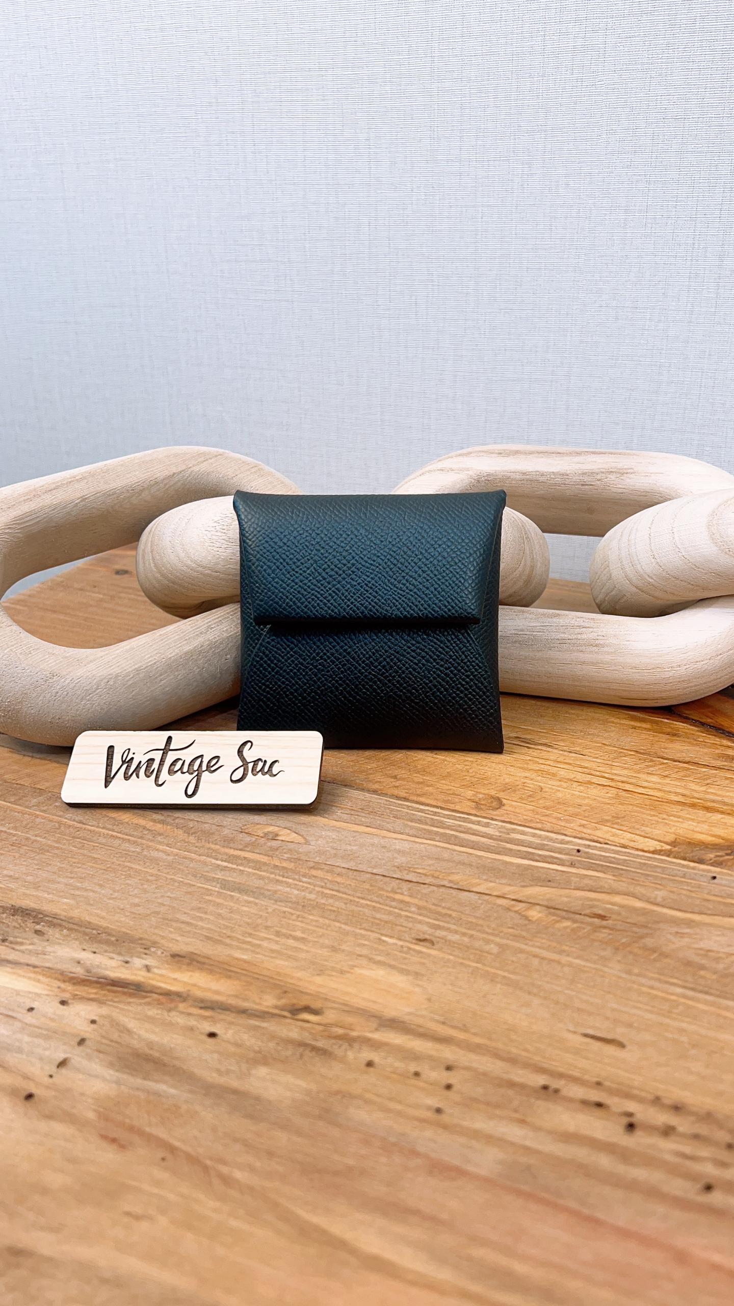Hermes Black Bastia Change Purse