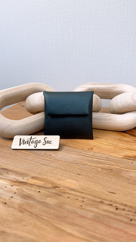Hermes Black Bastia Change Purse