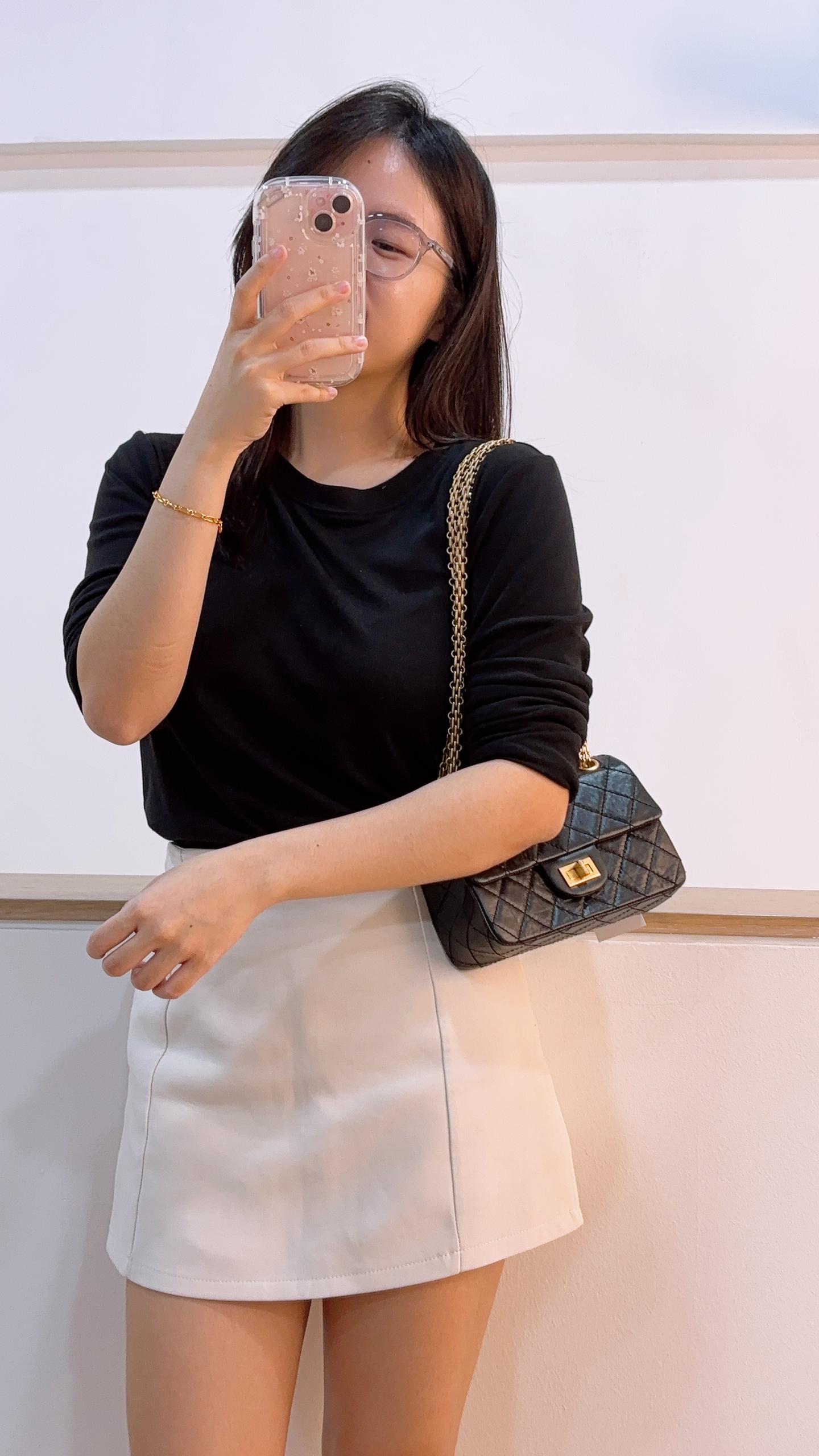 Chanel Black Aged Calfskin Mini 2.55 (GHW)