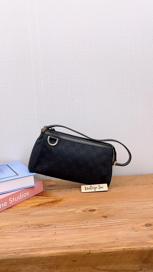 Gucci Black GG Canvas Abbey D-Ring Pochette
