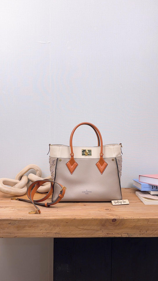 LV Galet Grey Calfskin On My Side MM