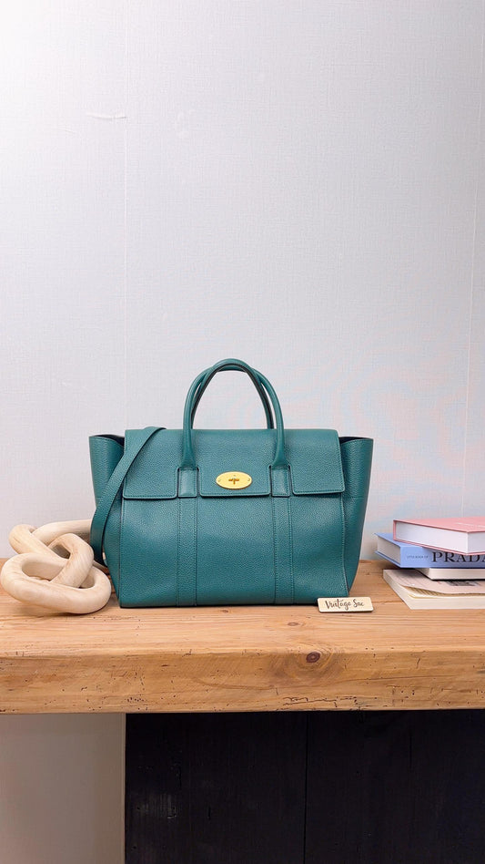 Mulberry Ocean Green Calfskin Bayswater Tote Bag