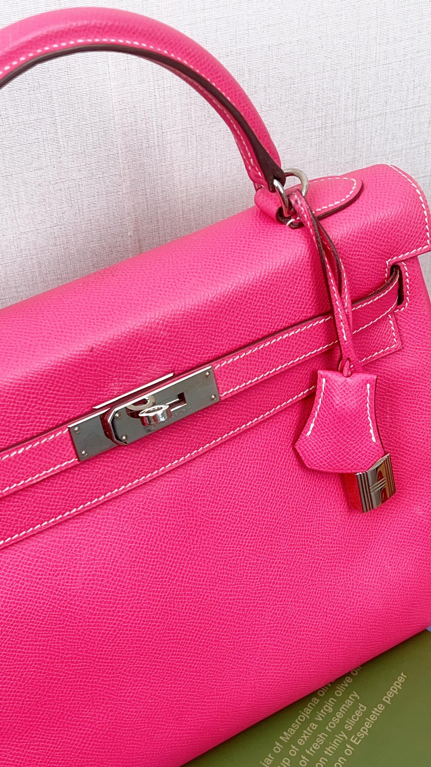 Hermes Epsom Rose Tyrien x Rubis Verso Retourne Kelly 32 (PHW)