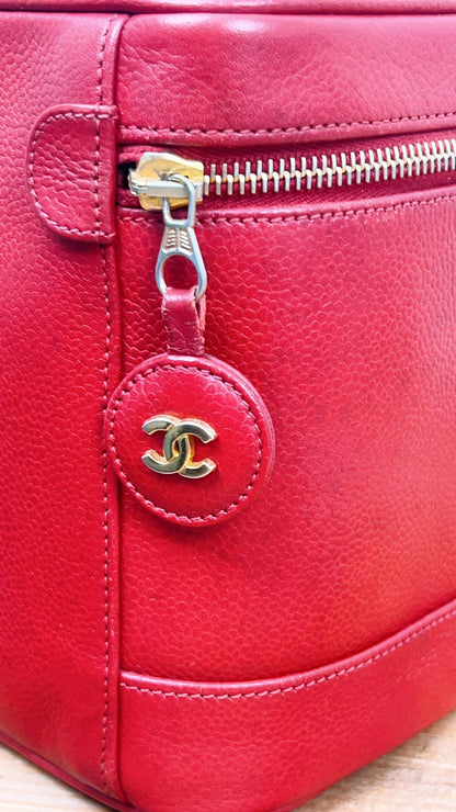 Chanel Red Caviar Vintage Vanity (GHW)
