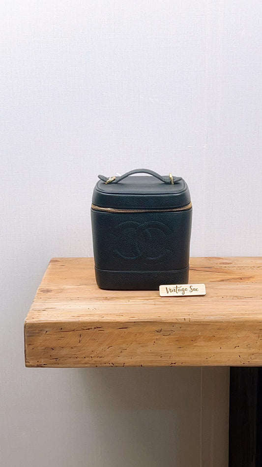 Chanel Black Caviar Vintage Vanity Bag
