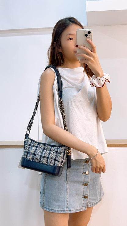 Chanel Small Navy Tweed Gabrielle