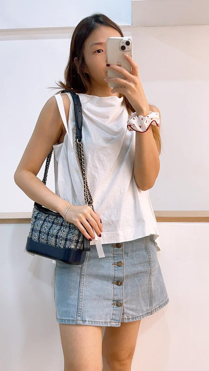 Chanel Small Navy Tweed Gabrielle