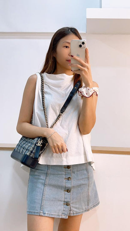 Chanel Small Navy Tweed Gabrielle