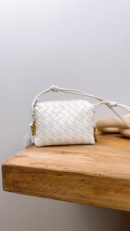 Bottega Veneta White Mini Loop Crossbody