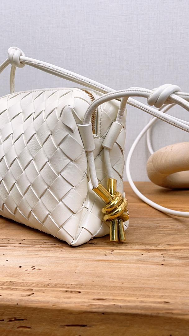 Bottega Veneta White Mini Loop Crossbody