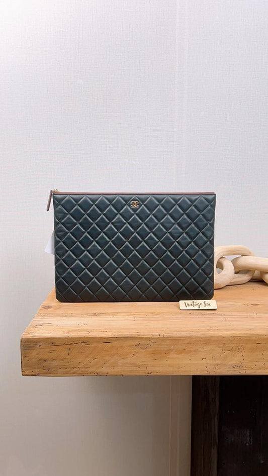Chanel Black Lambskin Large O’case (GHW)