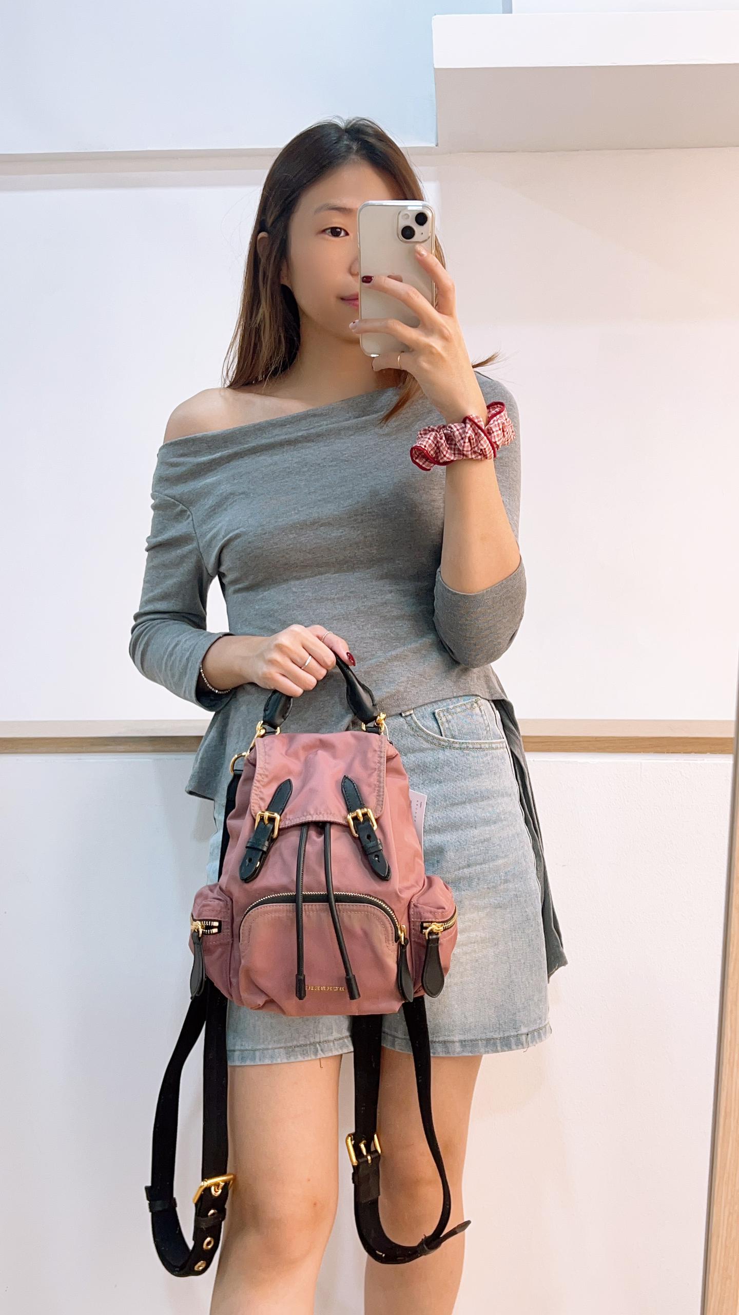 Burberry Pink Nylon Small Ruckrack Backpack
