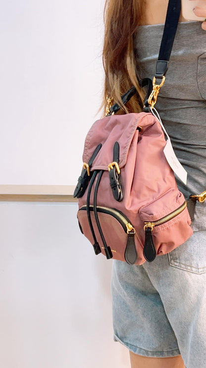 Burberry Pink Nylon Small Ruckrack Backpack