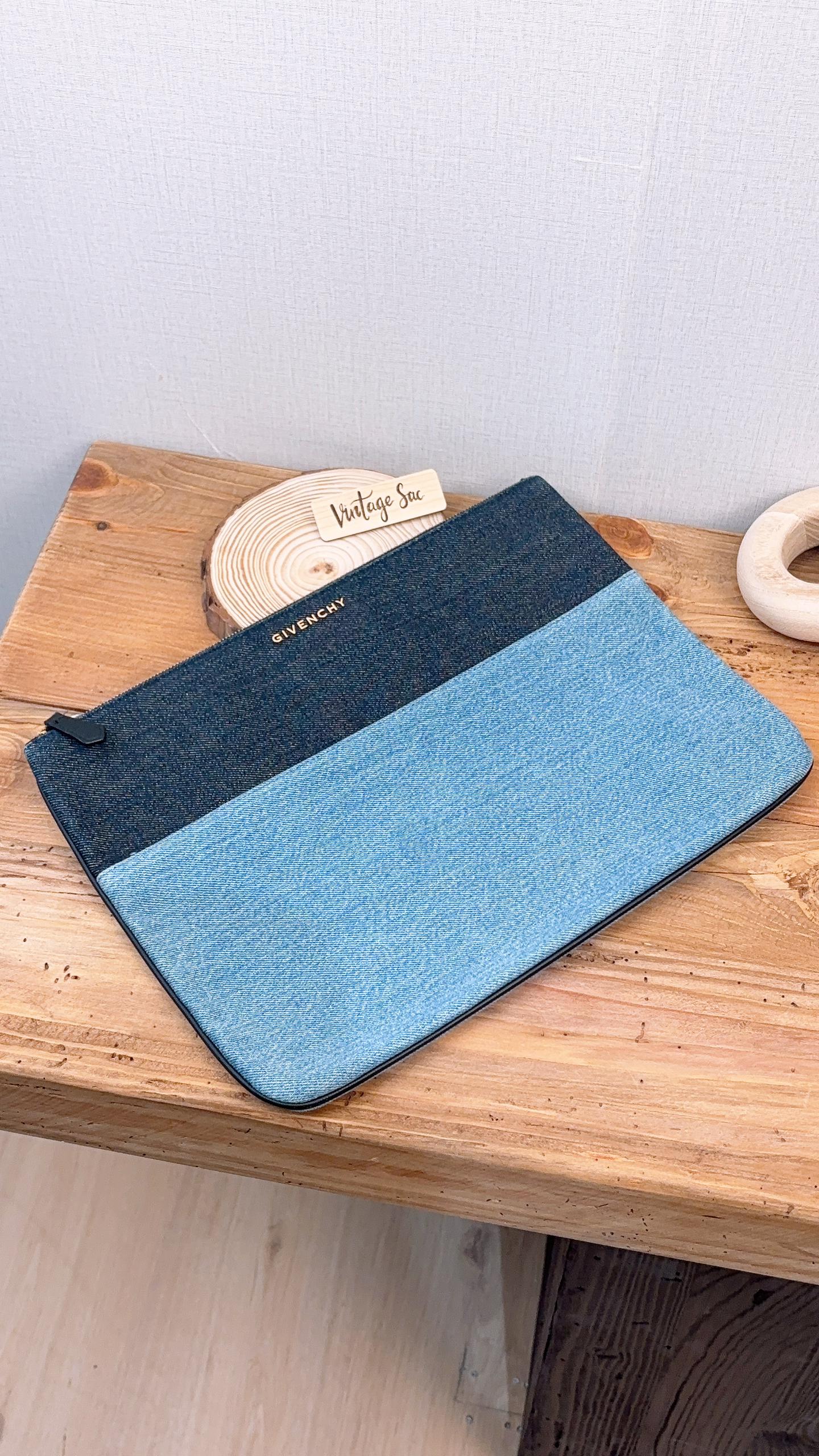 Givenchy Denim Large Document Pouch