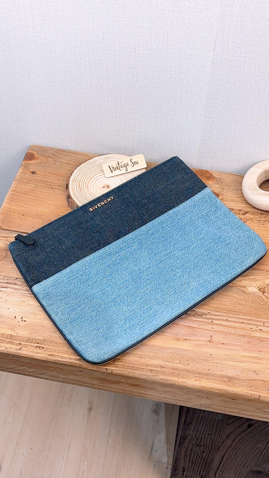 Givenchy Denim Large Document Pouch