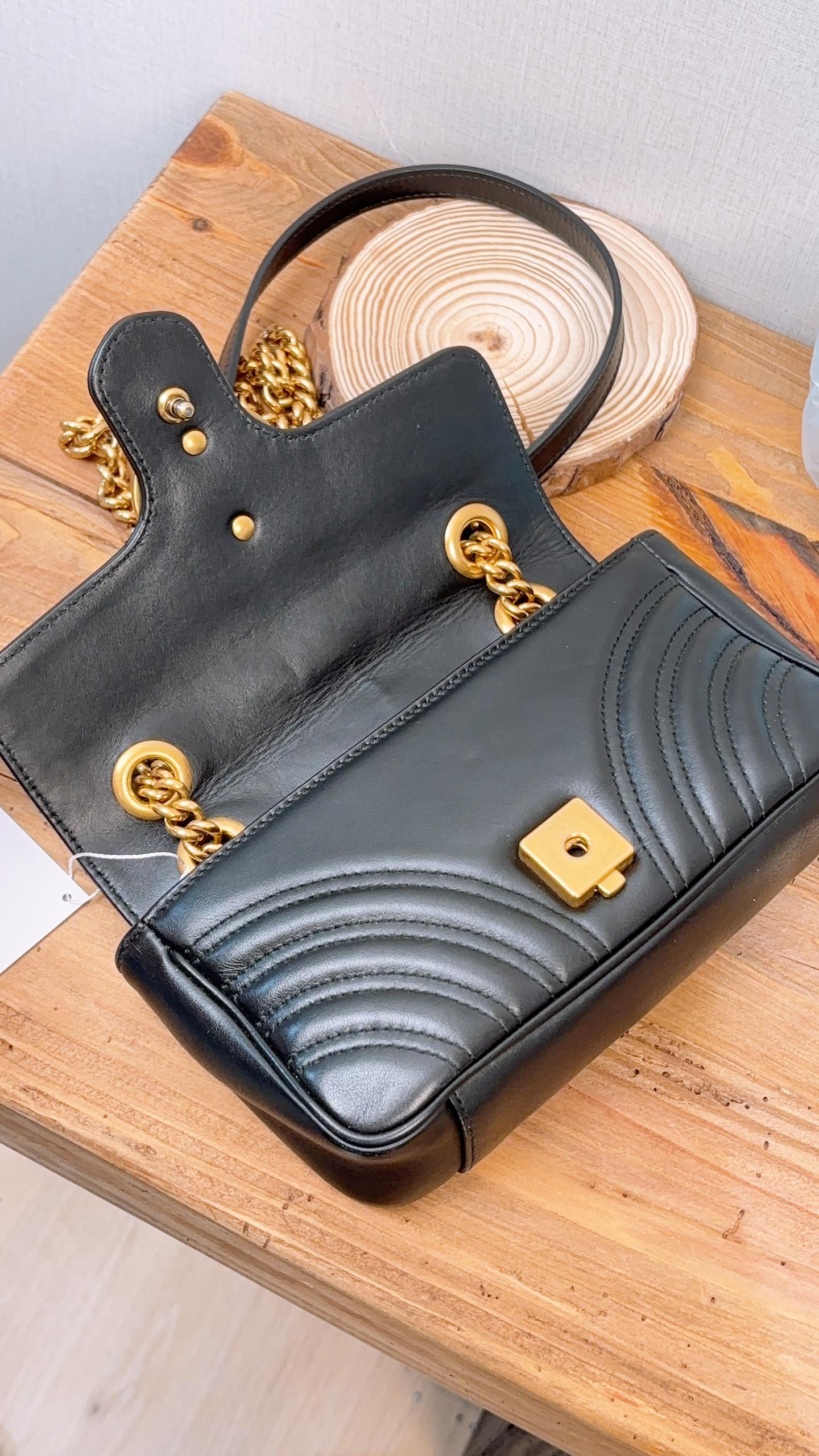 Gucci Black Calfskin Mini Marmont (GHW)