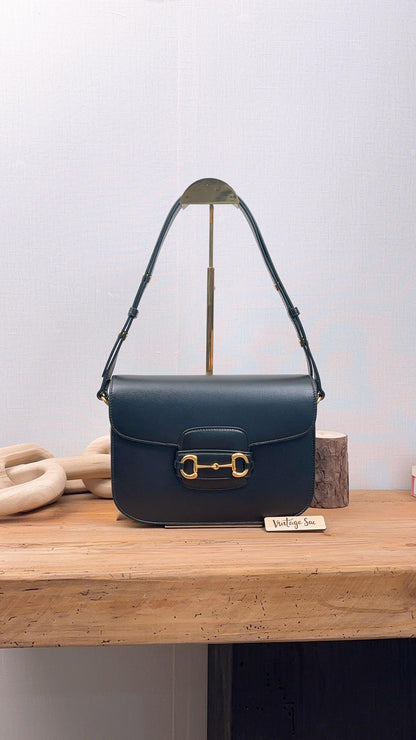 Gucci Black Calfskin Medium Horsebit 1955 (GHW)