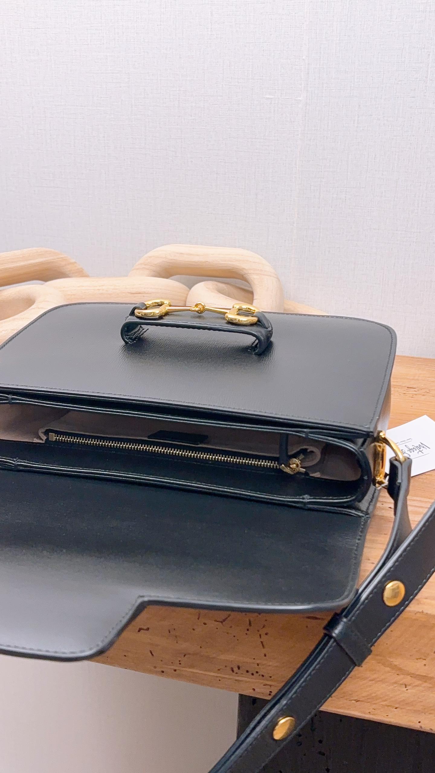 Gucci Black Calfskin Medium Horsebit 1955 (GHW)