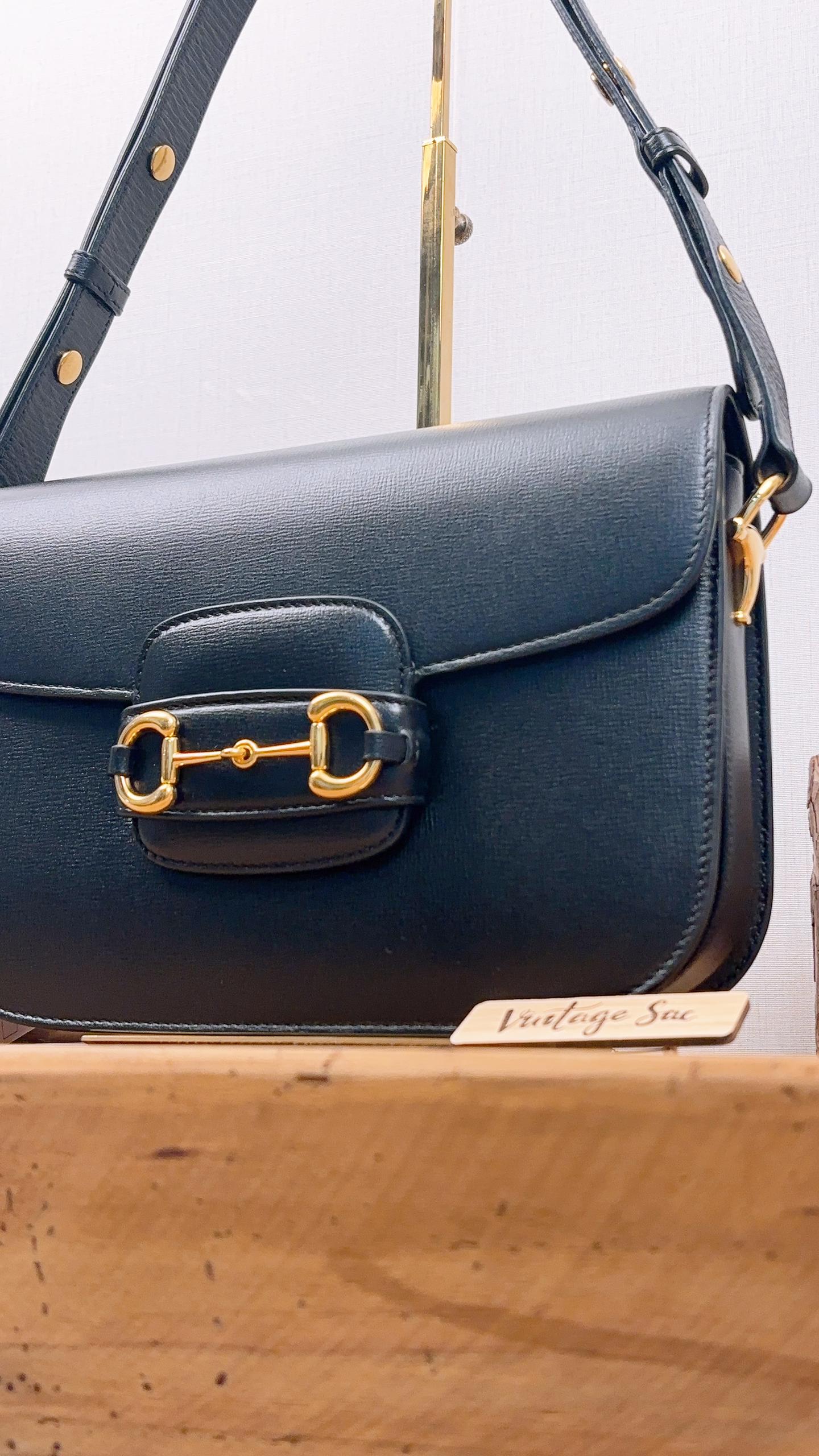 Gucci Black Calfskin Medium Horsebit 1955 (GHW)