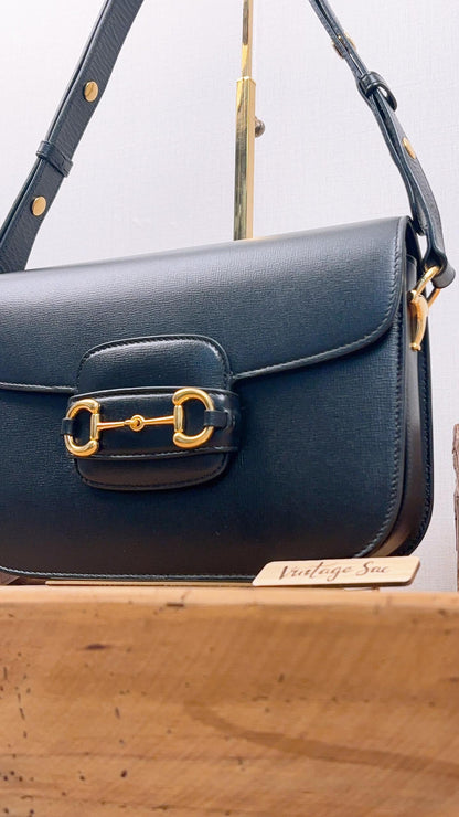 Gucci Black Calfskin Medium Horsebit 1955 (GHW)