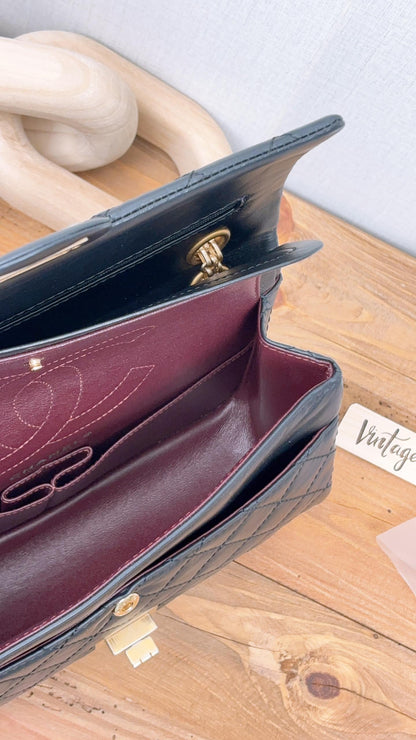 Chanel Black Aged Calfskin 2.55 Bag 225 (GHW)