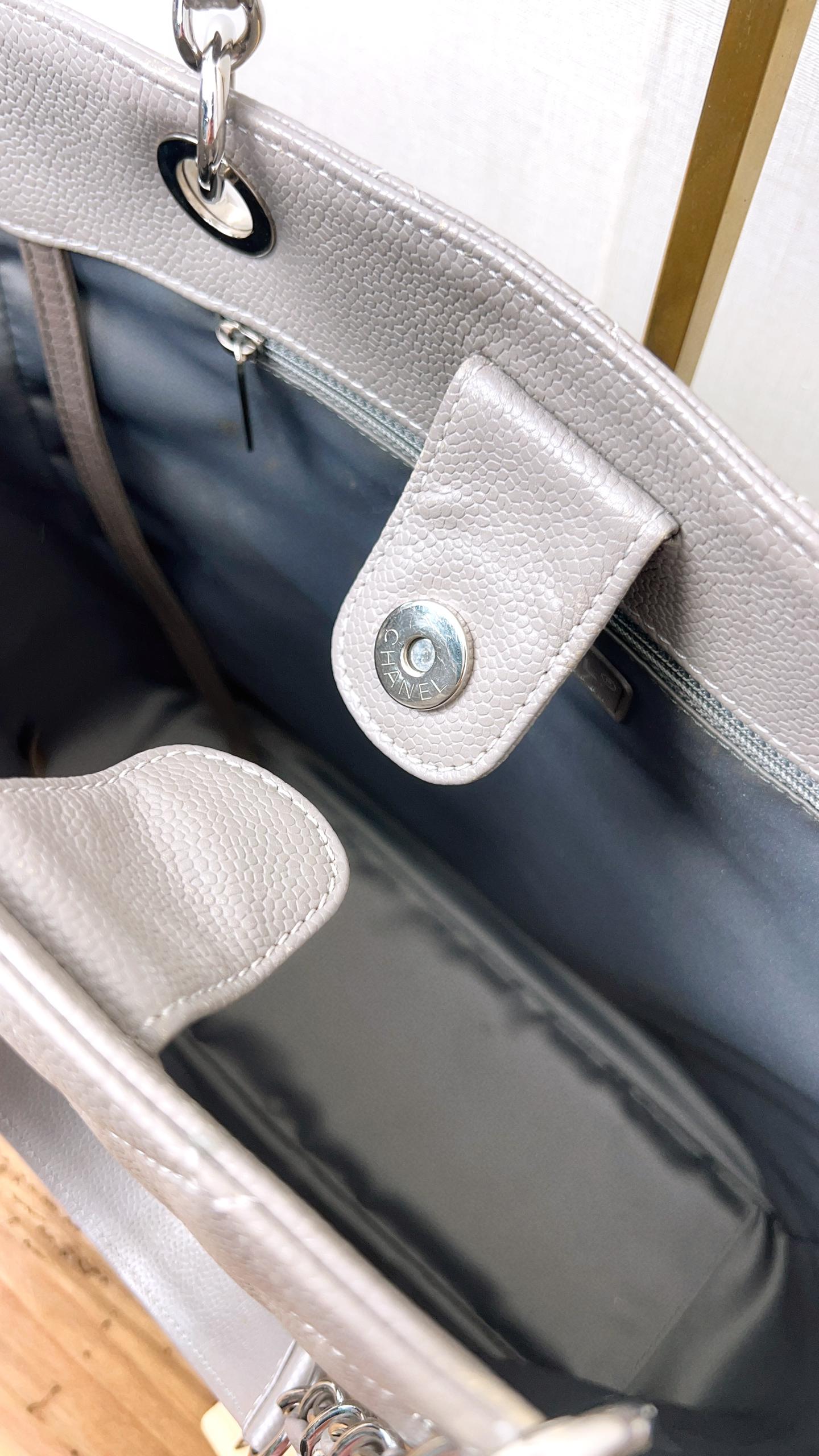 Chanel Grey Caviar PST XL (SHW)