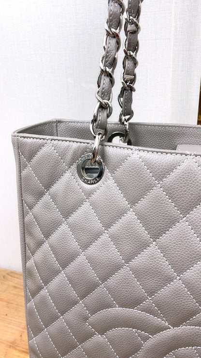 Chanel Grey Caviar PST XL (SHW)