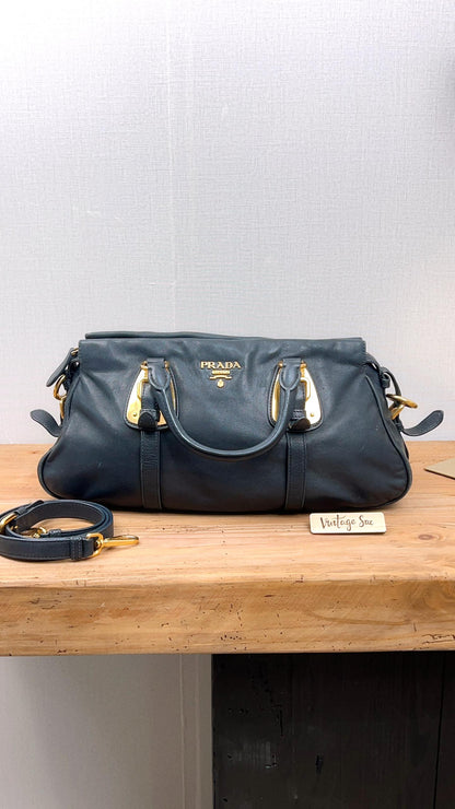 Prada Black Soft Calfskin Small Handle Tote