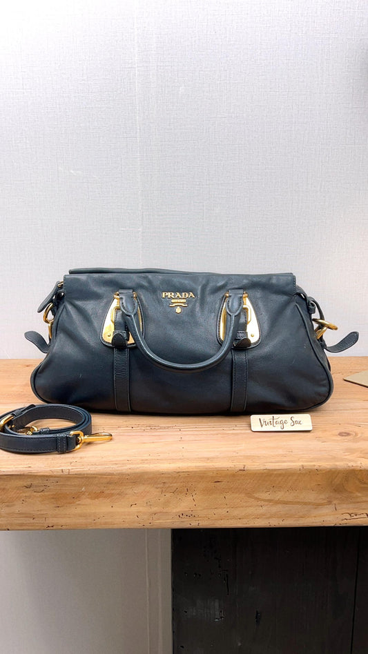 Prada Black Soft Calfskin Small Handle Tote