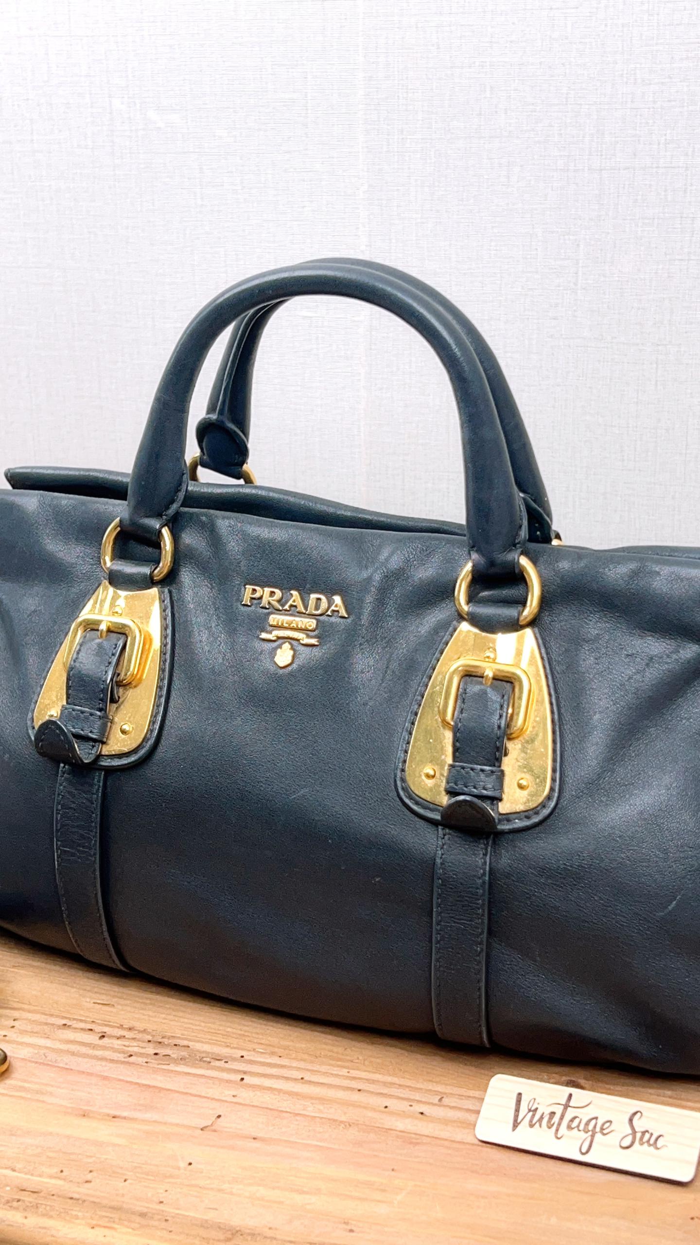 Prada Black Soft Calfskin Small Handle Tote