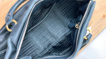 Prada Black Soft Calfskin Small Handle Tote