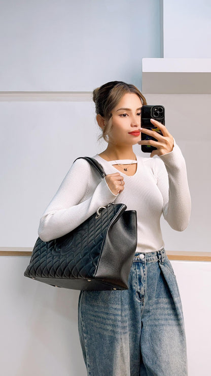 Chanel Black Caviar GST XL (SHW)