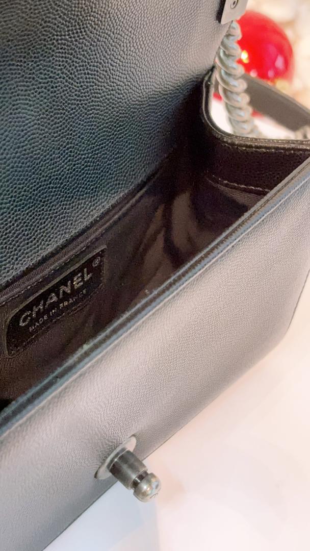Chanel Black Caviar Small Boy (RHW)