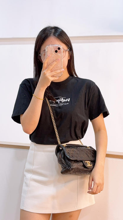 Chanel Black Aged Calfskin Shiva Single Flap (GHW)