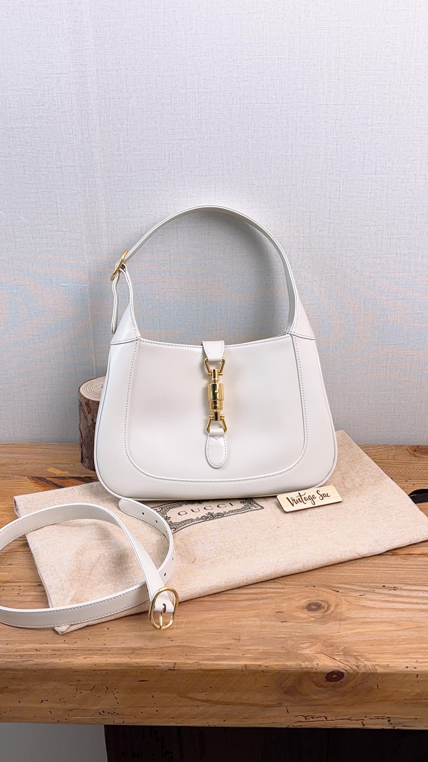Gucci White Calfskin Jackie 1961 Small