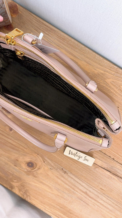 Prada Nude Saffiano Small Galleria Tote