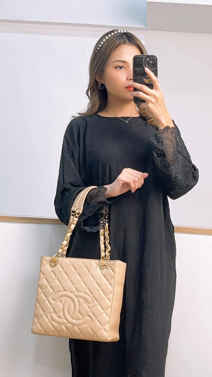 Chanel Beige Caviar PST (GHW)