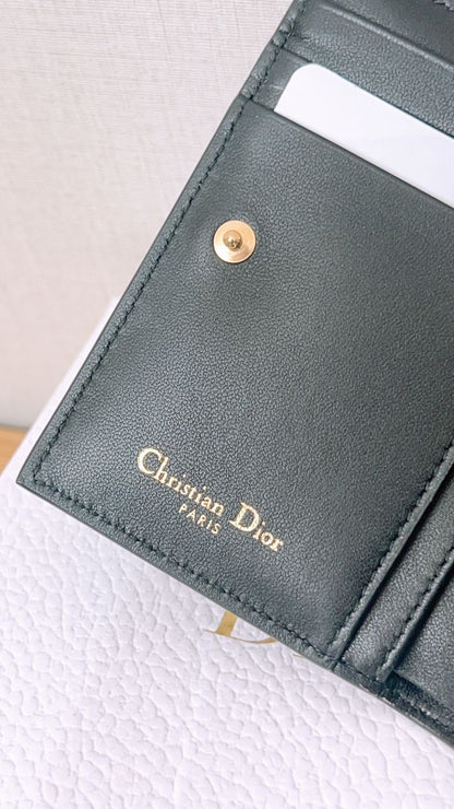 Dior Black Calfskin Dahlia Wallet