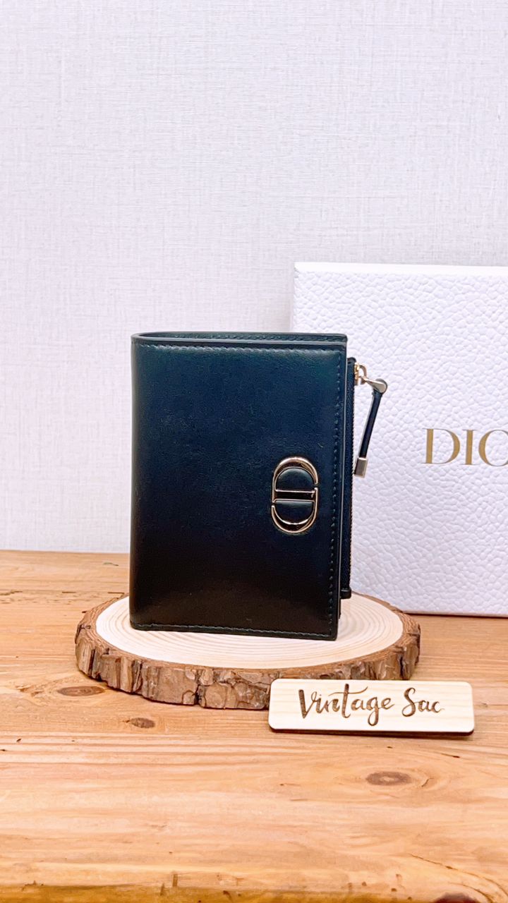 Dior Black Calfskin Dahlia Wallet