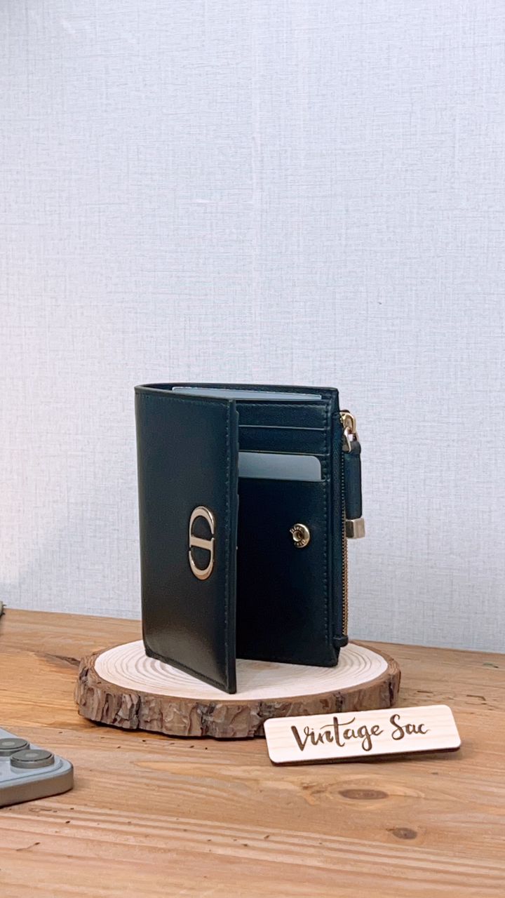 Dior Black Calfskin Dahlia Wallet