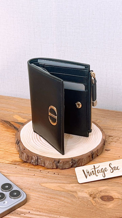 Dior Black Calfskin Dahlia Wallet