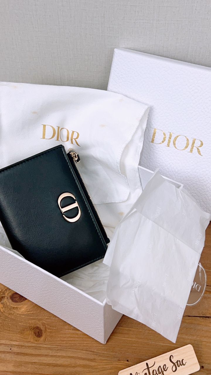 Dior Black Calfskin Dahlia Wallet